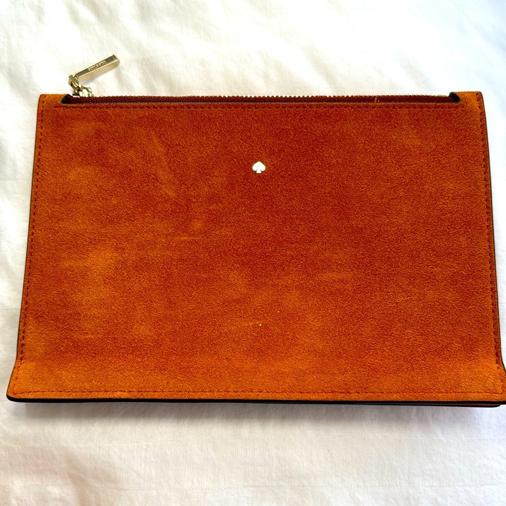 🤎 Kate Spade Suede Zip Clutch / Pouch 🤎